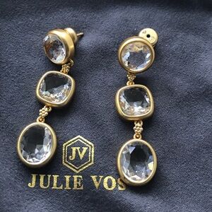 New Julie Vos Gold and Silver Drop Earrings